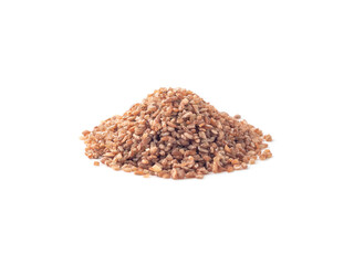 Wall Mural - Heap of red bulgur seeds isolated on white background