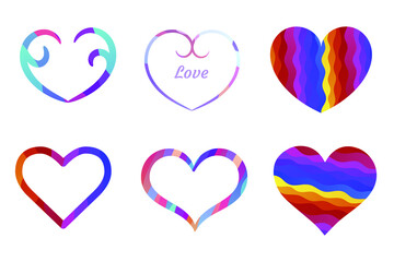 Canvas Print - Colorful vector Heart icon. Love symbol Flat style. Design elements for Valentine's day