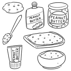 Wall Mural - vector set of peanut butter