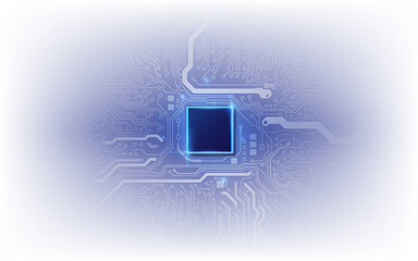 ai chipset on circuit board in futuristic concept suitable for future technology