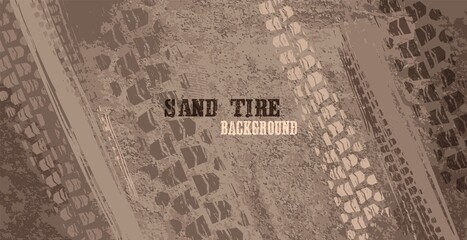 Wall Mural - Tire Poster Sand Background