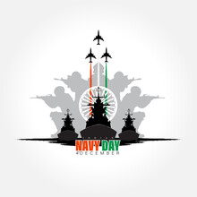 Vector Illustration Of Indian Navy Day. Indian National Celebration. Poster, Banner.