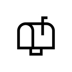 linear mailbox icon. isolated on white. vector illustration