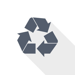 Fototapete - Recycle vector icon, flat design illustration in eps 10