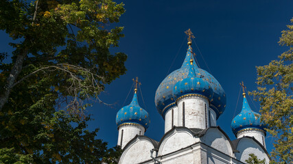 Old Russian orthodox church with domes