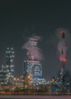 oil refinery at night 