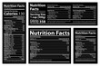 Nutrition Facts Label design template for food content. Vector serving, fats and diet calories list for fitness healthy dietary American standard guideline supplement, protein sport nutrition facts