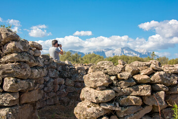 Wall Mural - Ancient megalithic Serra Orrios Nuragic Village in Dorgali, Sardinia, Italy
