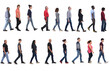 © curto - large group of people wearing blue jeans walking on white background