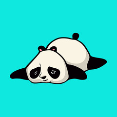 Wall Mural - cartoon animal design Panda lazing around cute mascot logo