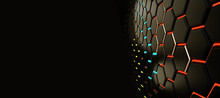 Grid Hexagonal Modern Creative Trending Dark Structure Background 3d-illustration