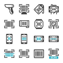 Barcode Icon Set,vector And Illustration