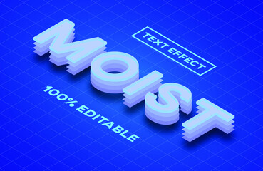 Moist 3D Isometric Text Effect