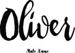 Oliver -Male Name Cursive Calligraphy Text on White Background