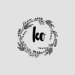 KO Initial handwriting logo template vector 