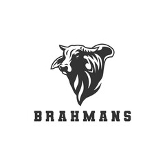 brahman cow logo, vector logo.