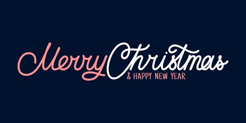 Artistic Handwritten Merry Christmas And Happy New Year Font Lettering Vector Illustration Art