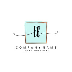 Wall Mural - LL Initial handwriting logo template vector 