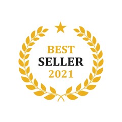 Best seller icon design with laurel. Vector design.