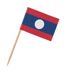 Small paper flag of Laos on wooden stick