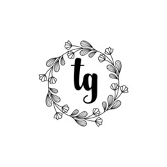 TG Initial handwriting logo template vector 