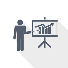 Poster - Business training concept flat design vector icon