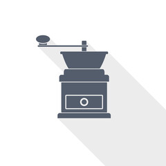 Aufkleber - Retro coffee grinder vector icon, flat design kitchen mill illustration in eps 10