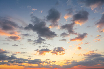 Wall Mural - sunset sky for background or sunrise sky and cloud at morning.