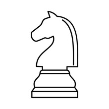 White Chess Knight Piece On White Background