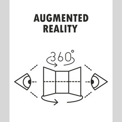 Poster - augmented reality, panoramic 360 degree view line style