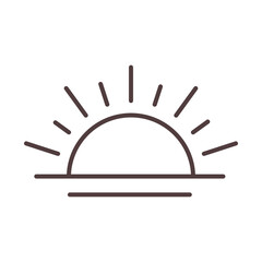 Poster - weather sunset season summer line icon style