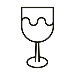 Canvas Print - wine cup drink celebration party celebration party, line icon style