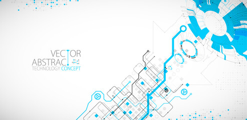 Aufkleber - Abstract technology concept. High computer color background. Vector illustration