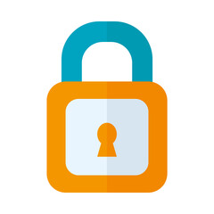 Poster - security padlock icon, flat style