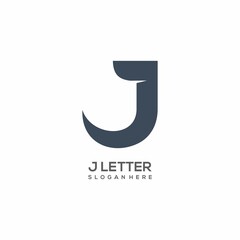 Sticker - logo letter j black silhouette vector design