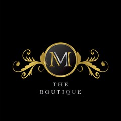 Poster - Golden Circle M Logo Luxury Boutique vector template design concept.