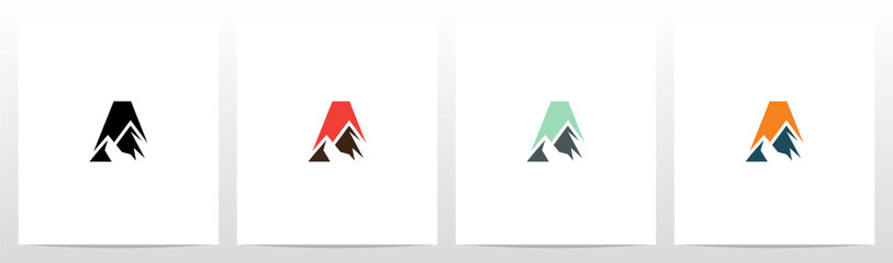 Mountain On Letter Logo Design A