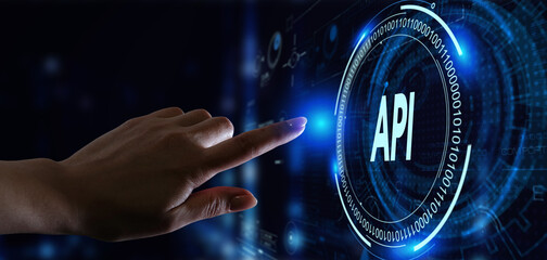 API - Application Programming Interface. Software development tool. Business, modern technology, internet and networking concept