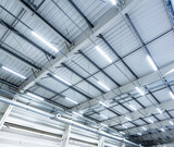 Fototapeta  - led lighting - warehouse |  energy saving - production hall