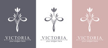 Letter V Logo Template. Monnogram, Delicate Floral Design. Personal Logo. Vector Design.