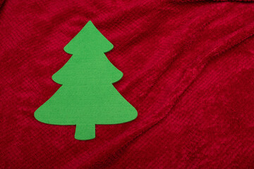 Christmas tree, ornament for Christmas celebration on red background