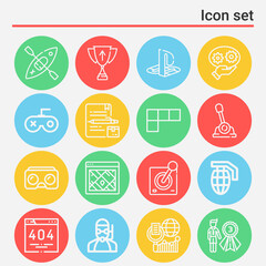 Wall Mural - 16 pack of contest  lineal web icons set