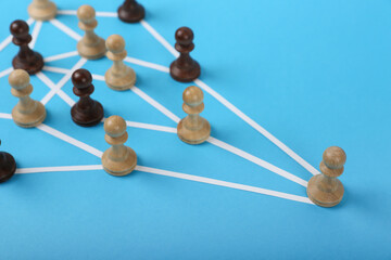 the concept of connections in an abstract community. relationship of a group of people on the exampl