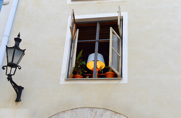 Poster - window lamp Old Town Tallinn