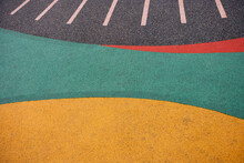 Close Up Of Playground Rubber Floor