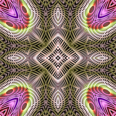 3d effect - abstract symmetric geometric pattern 