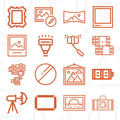 16 pack of pictures  lineal web icons set