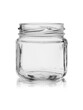 Glass jar with reflection without lid, isolated on a white background