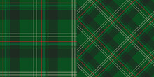 Green Tartan Plaid Collection. Textile Pattern Design For Pillows, Shirts, Dresses, Tablecloth Etc.
