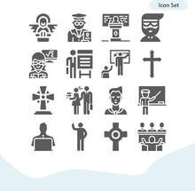 Simple Set Of Missionary Related Filled Icons.